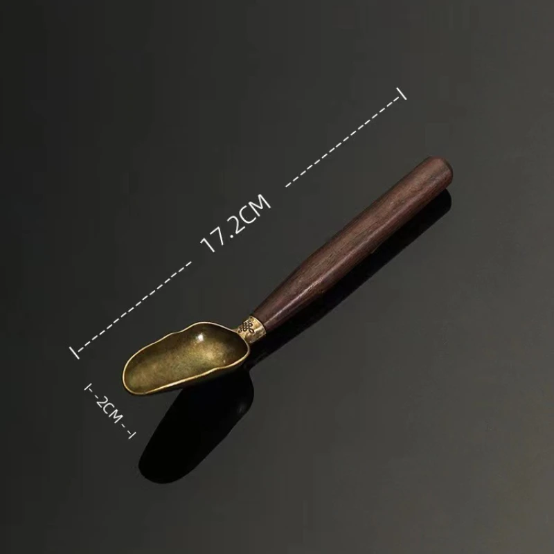 Alloy Ebony Coffee Scoops Tea Spoon Natural Wood Retro Tea Leaves Shovel KongFu Tea Ceremony Accessories Coffee Bean Spoons thumbnail 6