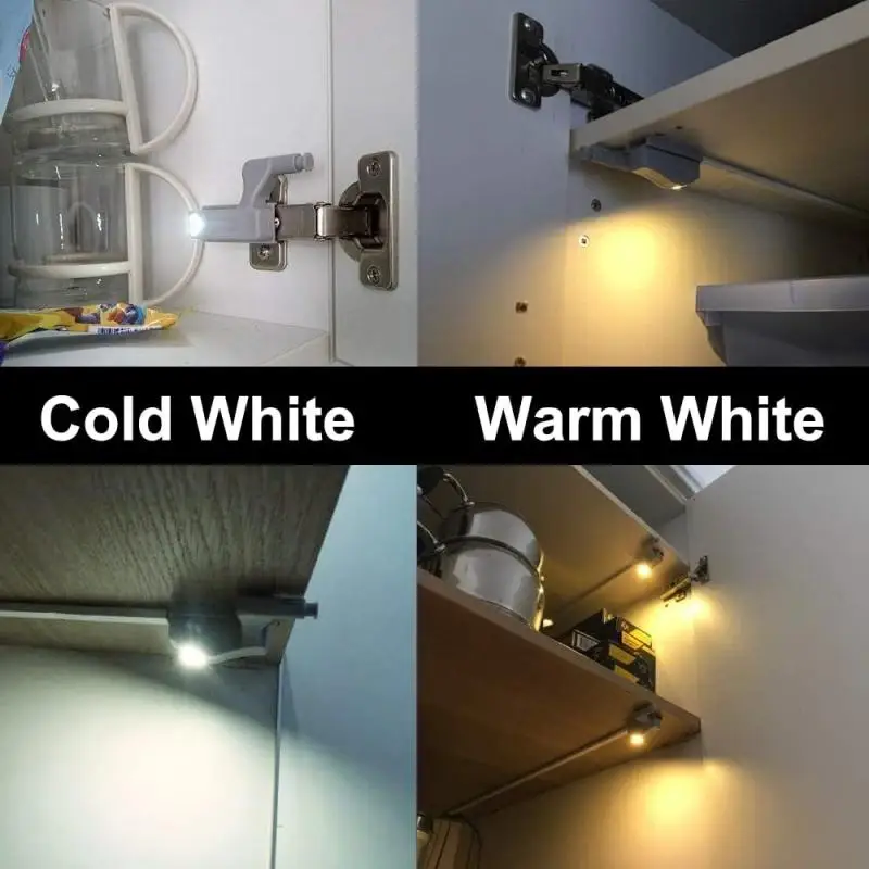 10-1PC LED Inner Hinge Lamp No Battery Under Cabinet Lights Wardrobe Cupboard Sensor Lights Bedroom Kitchen Closet Night Lamp thumbnail 6