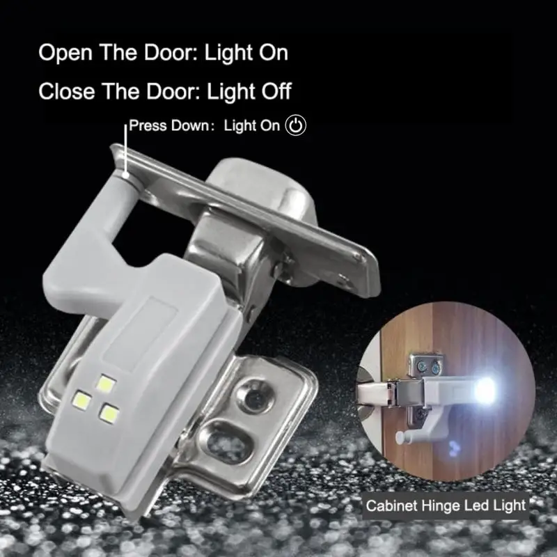 10-1PC LED Inner Hinge Lamp No Battery Under Cabinet Lights Wardrobe Cupboard Sensor Lights Bedroom Kitchen Closet Night Lamp thumbnail 4