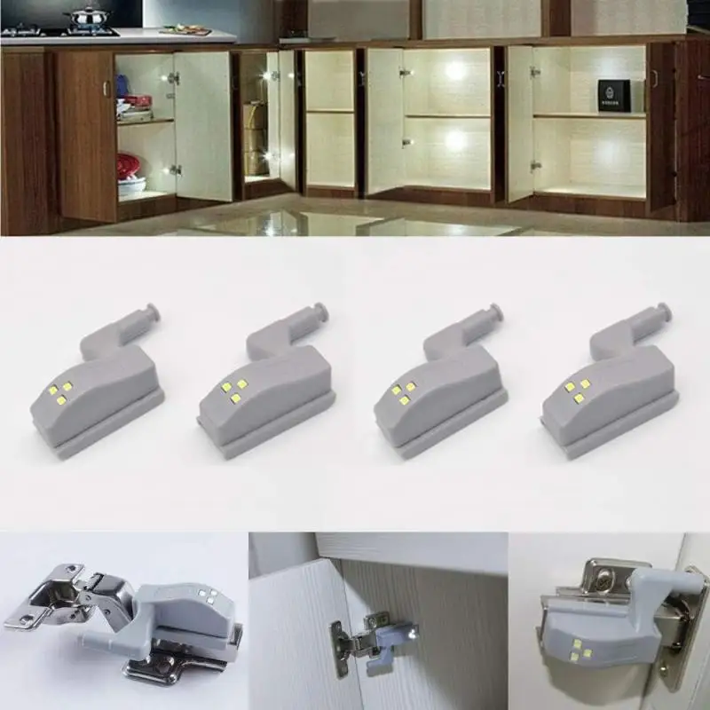 10-1PC LED Inner Hinge Lamp No Battery Under Cabinet Lights Wardrobe Cupboard Sensor Lights Bedroom Kitchen Closet Night Lamp thumbnail 2