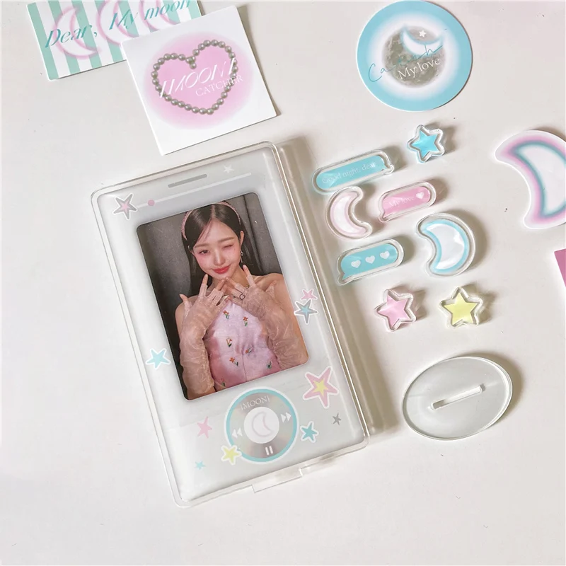 INS Kpop Photocard Holder 3 inch Acrylic Photo Frame Idol Photo Display Stand Photo Unique Design Card Protective Case 포토카드 액자 thumbnail 3