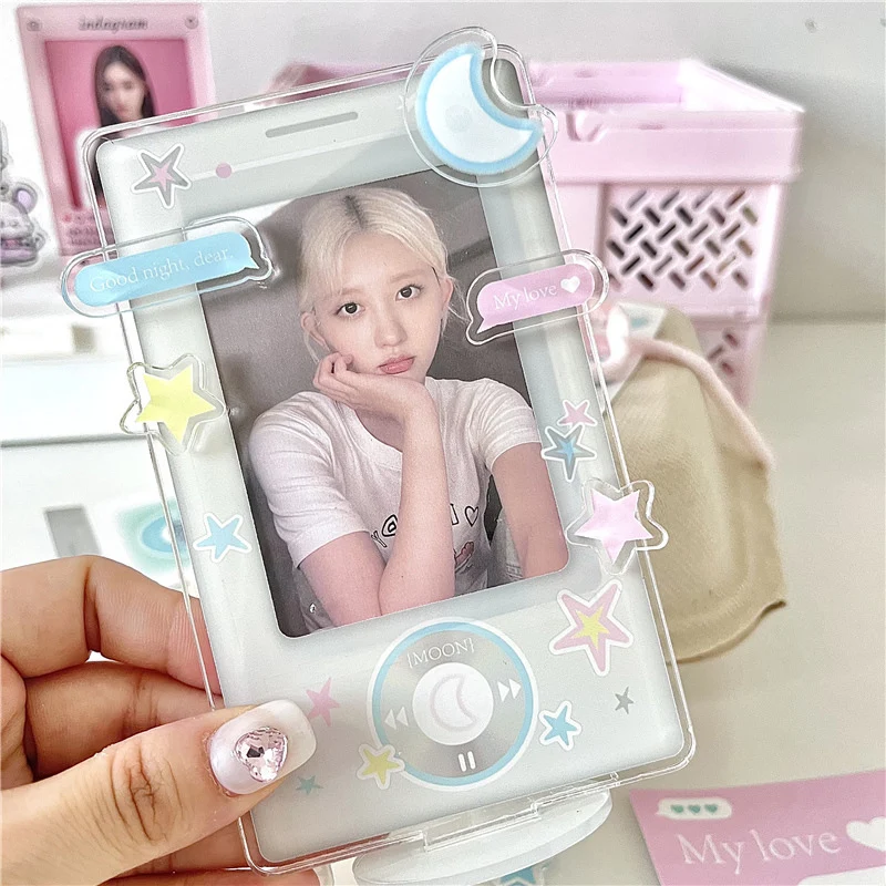 INS Kpop Photocard Holder 3 inch Acrylic Photo Frame Idol Photo Display Stand Photo Unique Design Card Protective Case 포토카드 액자 thumbnail 2