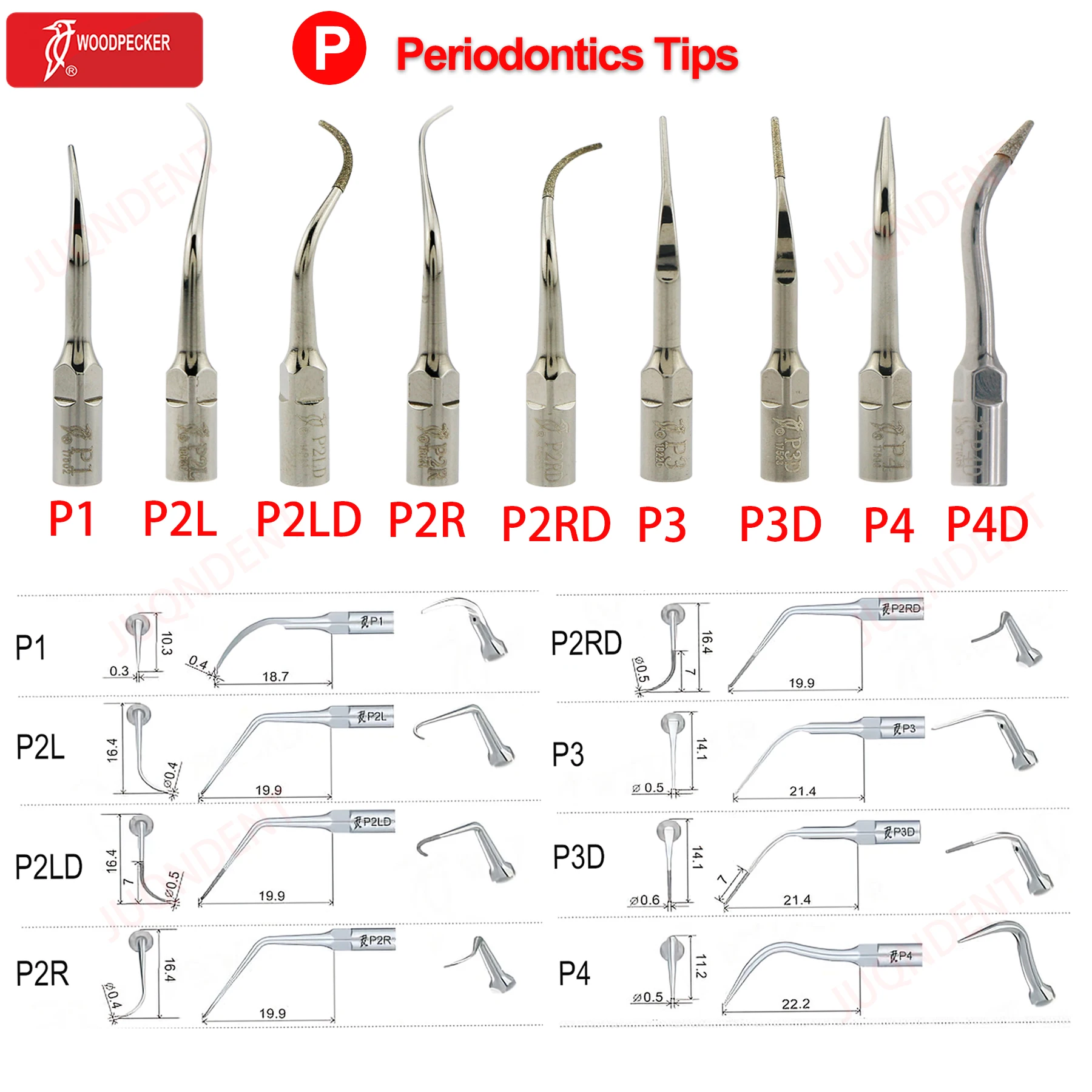 Woodpecker Dental Ultrasonic Scaler Piezo Build In UDS N2/N3 Scaler Tips For Teeth Scaling Endodontics Periodontics Fit EMS thumbnail 2