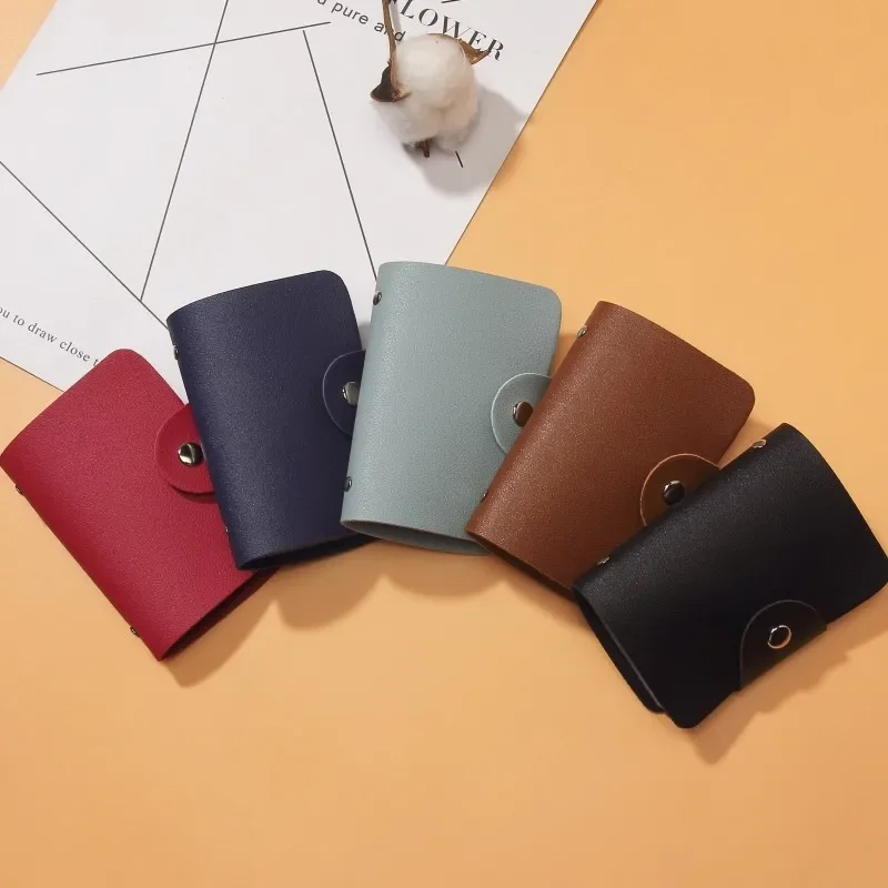Business Card Holder Anti-theft ID Credit Card Holder Fashion Women's 24 Cards Slim PU Leather Pocket Case Coin Purse Wallet thumbnail 4