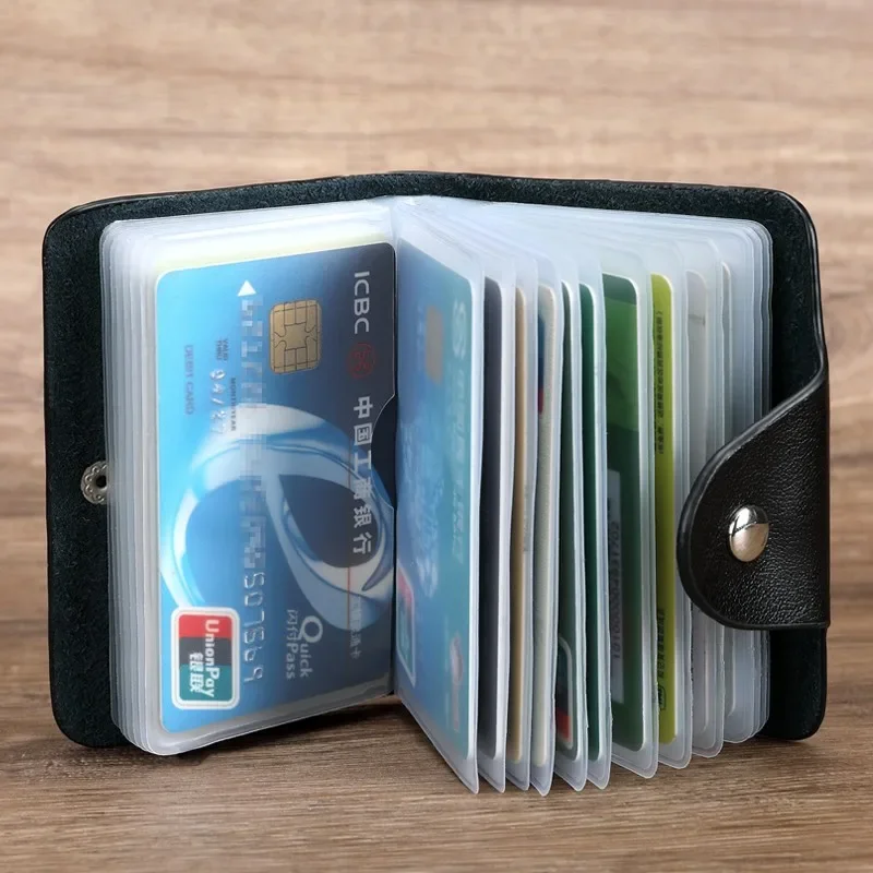 Business Card Holder Anti-theft ID Credit Card Holder Fashion Women's 24 Cards Slim PU Leather Pocket Case Coin Purse Wallet thumbnail 3