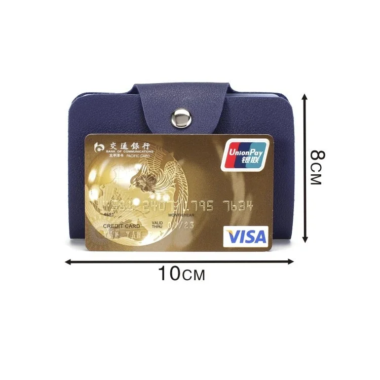 Business Card Holder Anti-theft ID Credit Card Holder Fashion Women's 24 Cards Slim PU Leather Pocket Case Coin Purse Wallet thumbnail 2