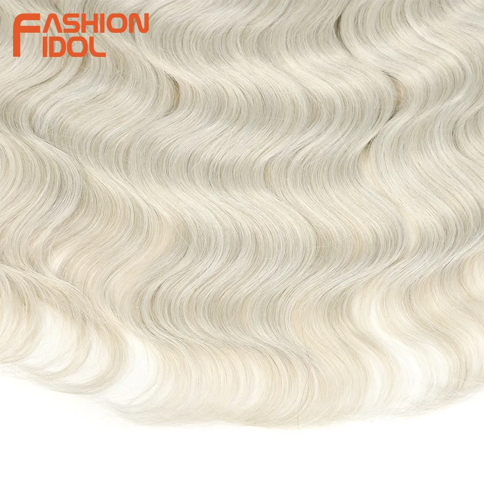 FASHION IDOL 24 Inch Body Wave Crochet Braids Hair Synthetic For Black Women Deep Water Wave Ombre Braiding Fake Hair Extensions thumbnail 6