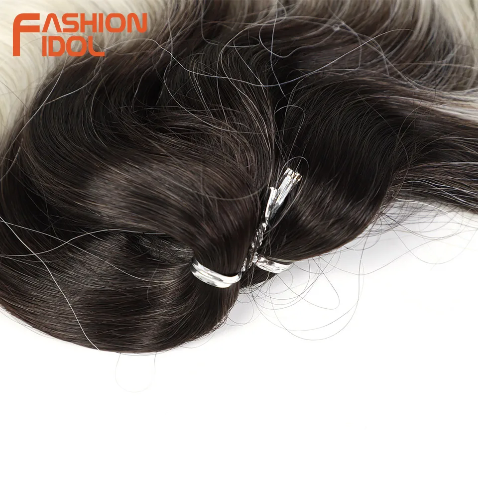 FASHION IDOL 24 Inch Body Wave Crochet Braids Hair Synthetic For Black Women Deep Water Wave Ombre Braiding Fake Hair Extensions thumbnail 4