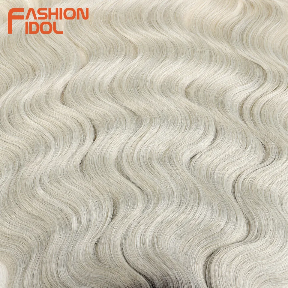 FASHION IDOL 24 Inch Body Wave Crochet Braids Hair Synthetic For Black Women Deep Water Wave Ombre Braiding Fake Hair Extensions thumbnail 5