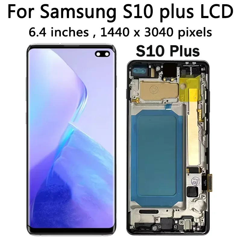 TFT Quality with Frame for Samsung S10 Plus S10+ G975F Lcd Display Digital Touch Screen for Samsung S10 G973F Screen Replacement thumbnail 5