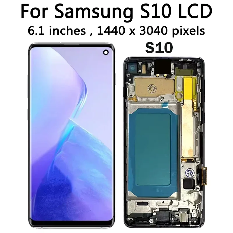TFT Quality with Frame for Samsung S10 Plus S10+ G975F Lcd Display Digital Touch Screen for Samsung S10 G973F Screen Replacement thumbnail 4