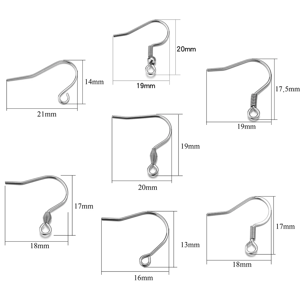 50pcs/Lot Hypoallergenic Stainless Steel Earring Hooks For Jewelry Making Ear Hook Diy Earrings Earwire Clasps Accessories thumbnail 3