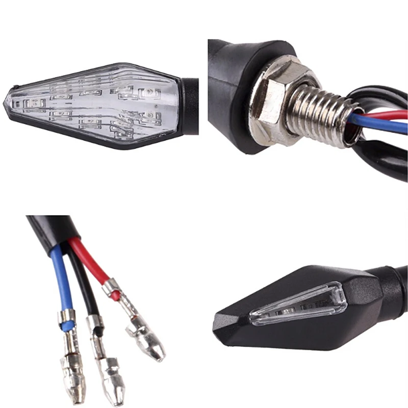 1 Pc Universal 12LED Amber+Blue Double Color Motorcycle Turn Signal Indicator Light Blinker for Motorbike Off Road thumbnail 6