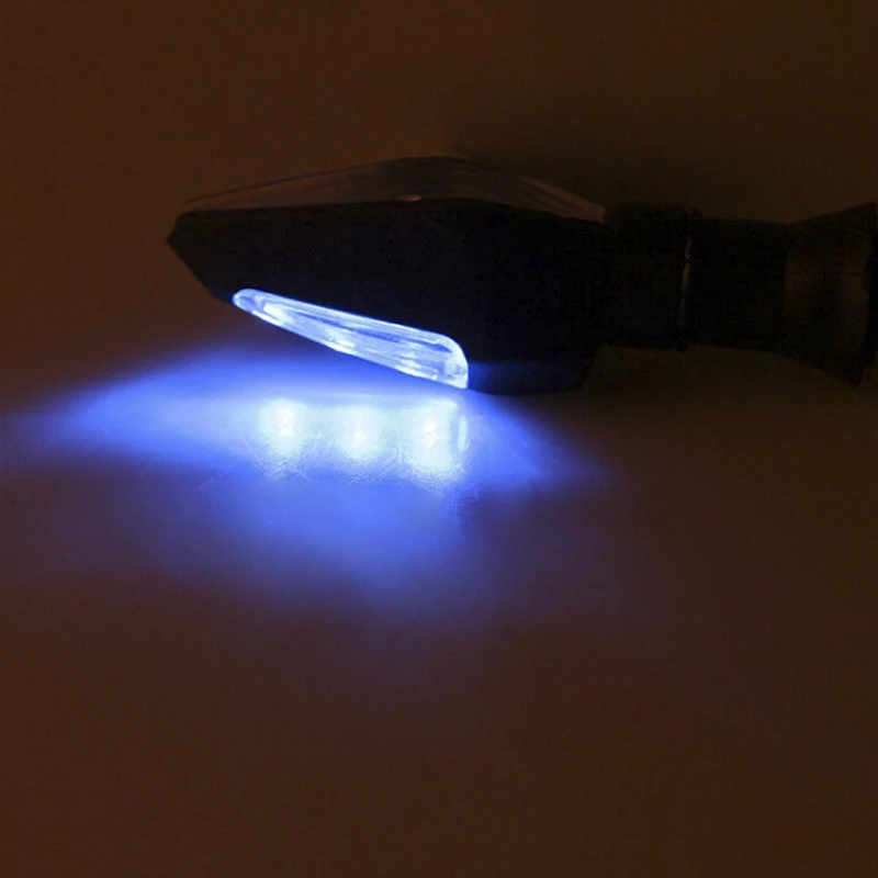 1 Pc Universal 12LED Amber+Blue Double Color Motorcycle Turn Signal Indicator Light Blinker for Motorbike Off Road thumbnail 5