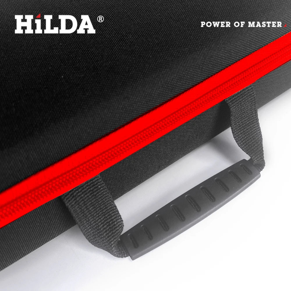 HILDA Large Capacity Tools Bag 3-size Available With Red Edges Tools Waterproof Tool Bags Electrician Hardware Tools Bag thumbnail 6