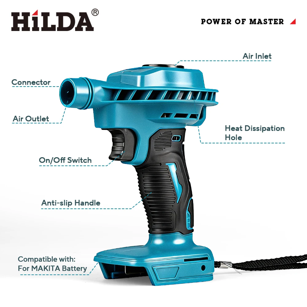 HILDA 2-in-1 Cordless Vacuum Cleaner & Air Blower for Makita Battery for Car Detailing, Keyboard Cleaning, Garden Leaf Blowing thumbnail 4