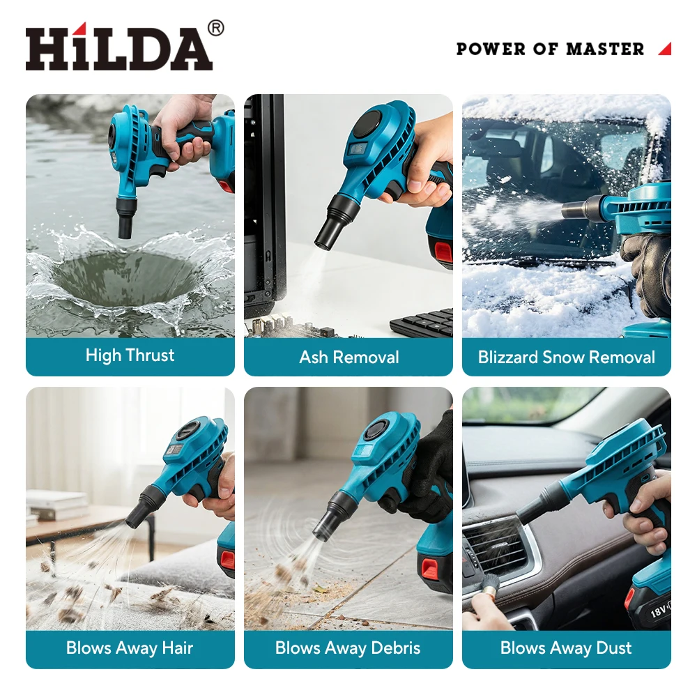 HILDA 2-in-1 Cordless Vacuum Cleaner & Air Blower for Makita Battery for Car Detailing, Keyboard Cleaning, Garden Leaf Blowing thumbnail 6