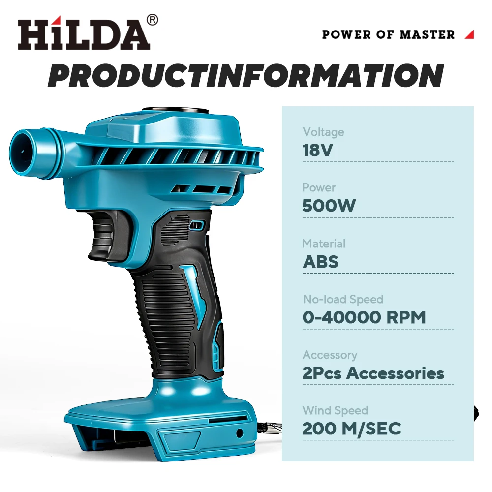HILDA 2-in-1 Cordless Vacuum Cleaner & Air Blower for Makita Battery for Car Detailing, Keyboard Cleaning, Garden Leaf Blowing thumbnail 3