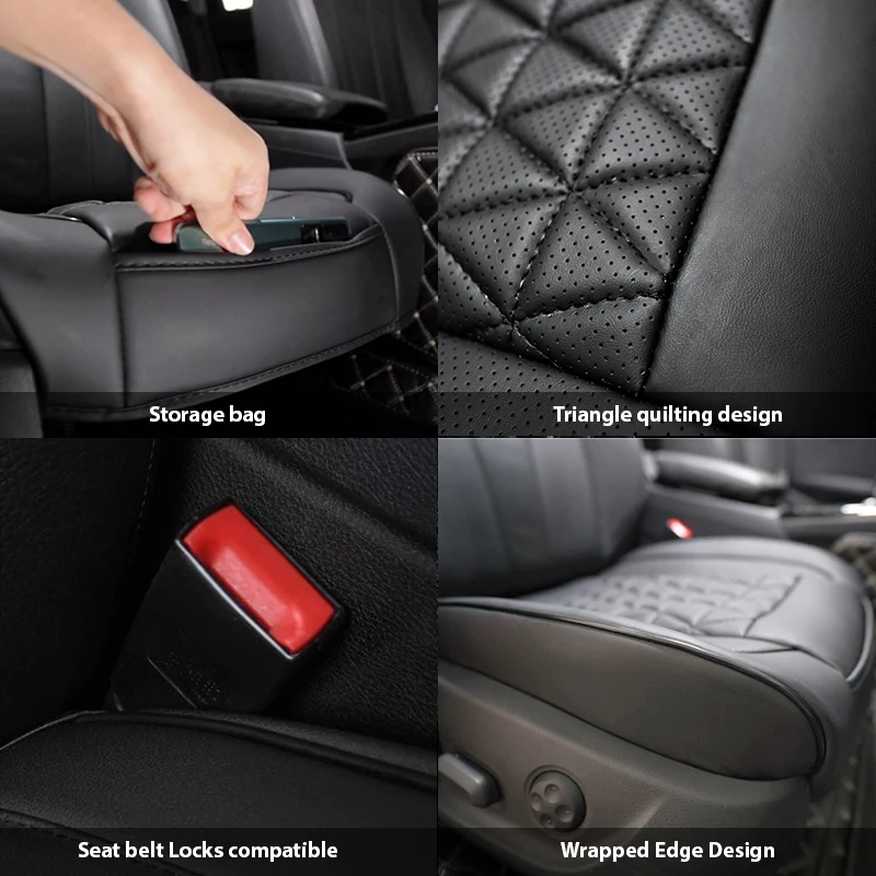 New Front Car Seat Cover PU Leather Cars Seat Cushion Automobiles Seat Protector Universal Car Chair Pad Mat Auto Accessories thumbnail 6