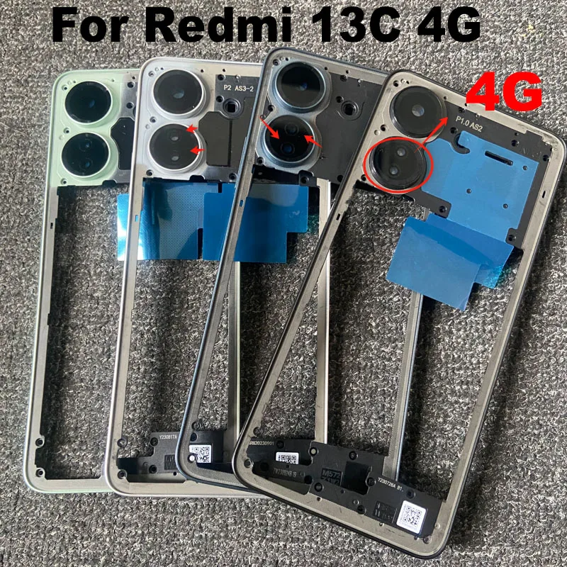 New For Xiaomi Redmi 13C Front Bezel Middle Frame Back Housing Case Mid Plate Replacement For Poco C65 thumbnail 6