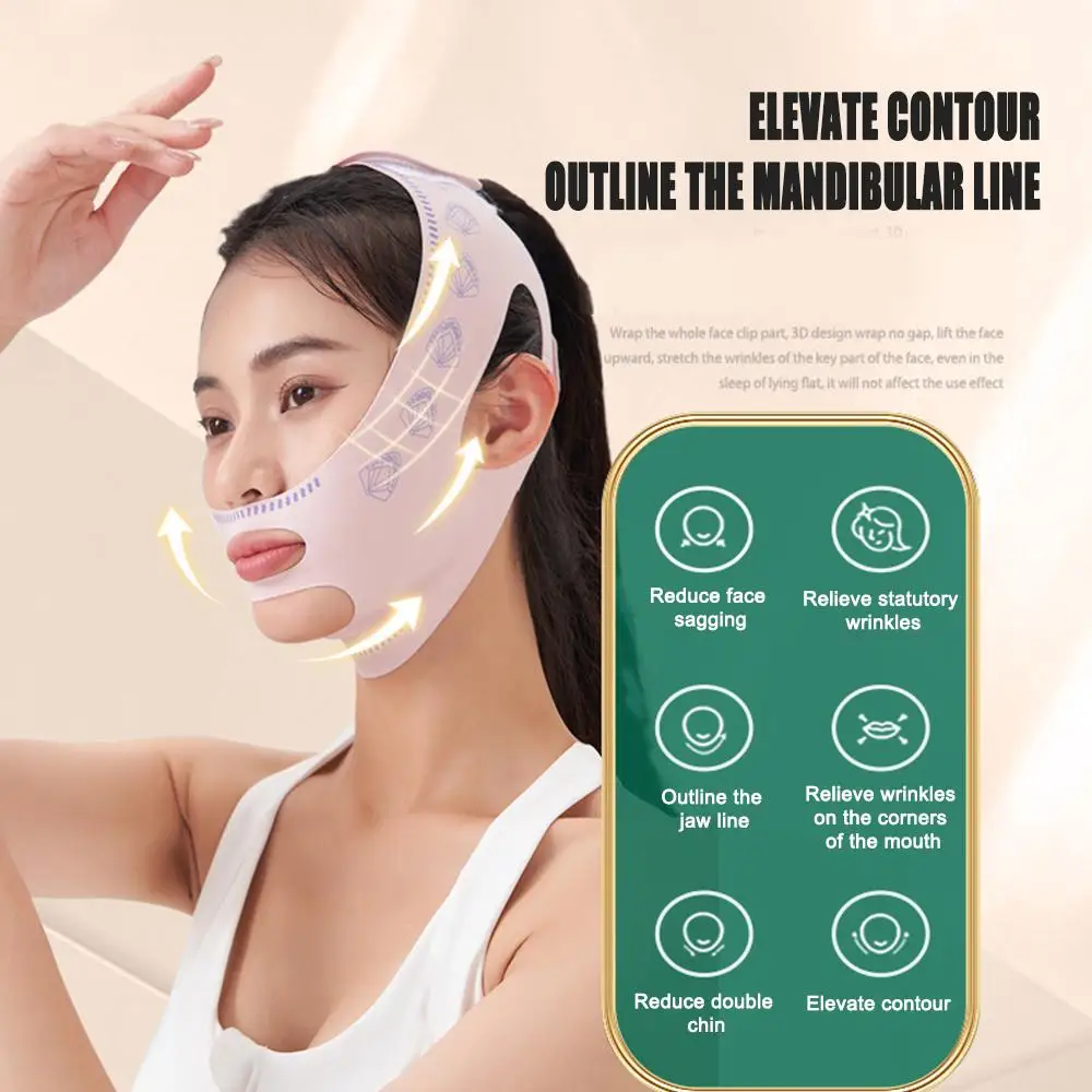 Chin Cheek Slimming Bandage V Shaper V Line Lifting Mask Face Lifting Anti Wrinkle Strap Band Sleeping Mask Beauty Health thumbnail 3