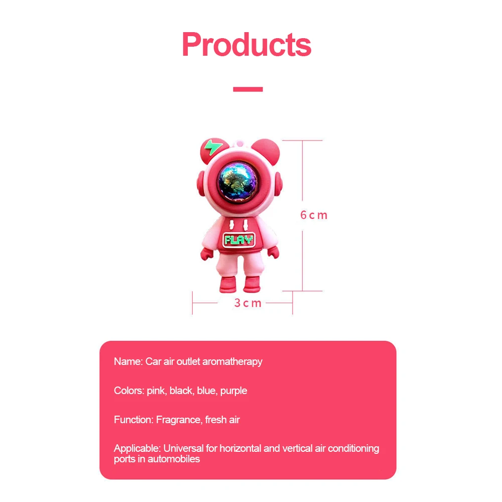 Car Air Outlet Perfume Clip Cartoon Astronaut Air Freshener Conditioning Air Outlet Aromatherapy Car Interior Decoration thumbnail 6