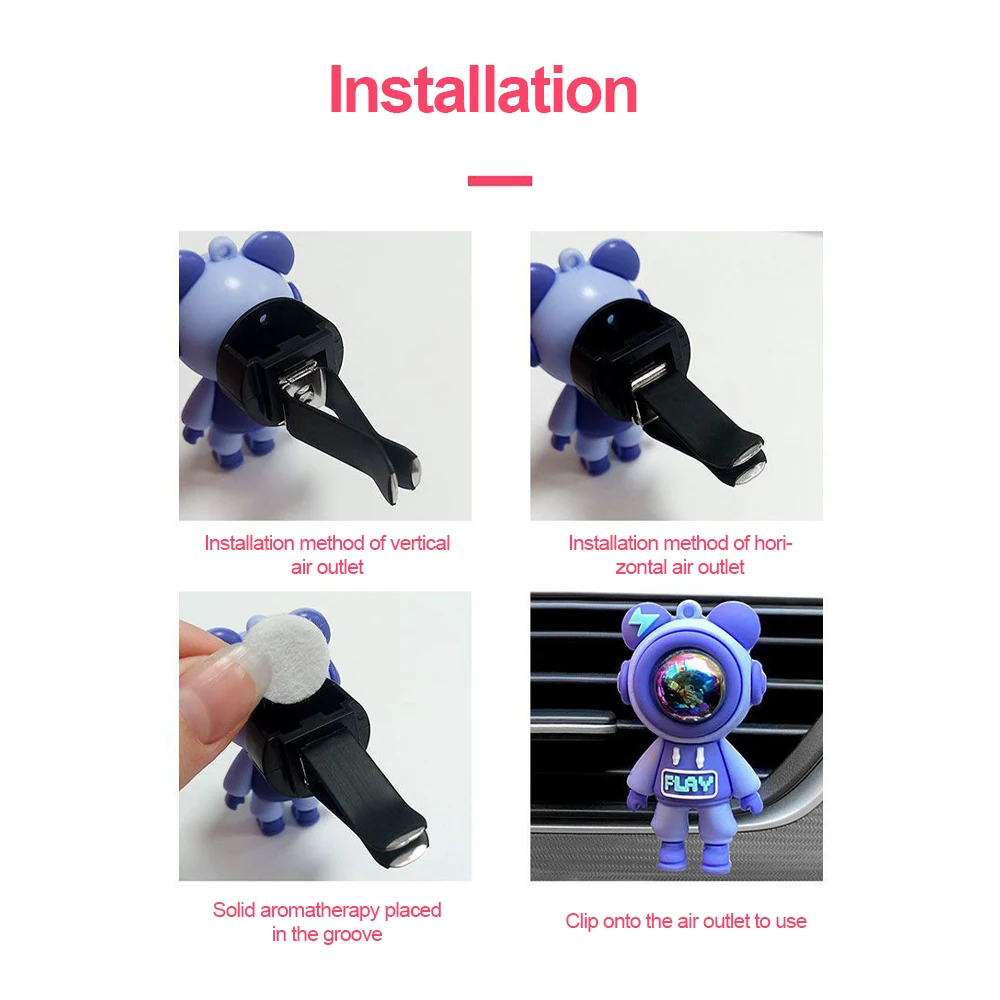 Car Air Outlet Perfume Clip Cartoon Astronaut Air Freshener Conditioning Air Outlet Aromatherapy Car Interior Decoration thumbnail 5