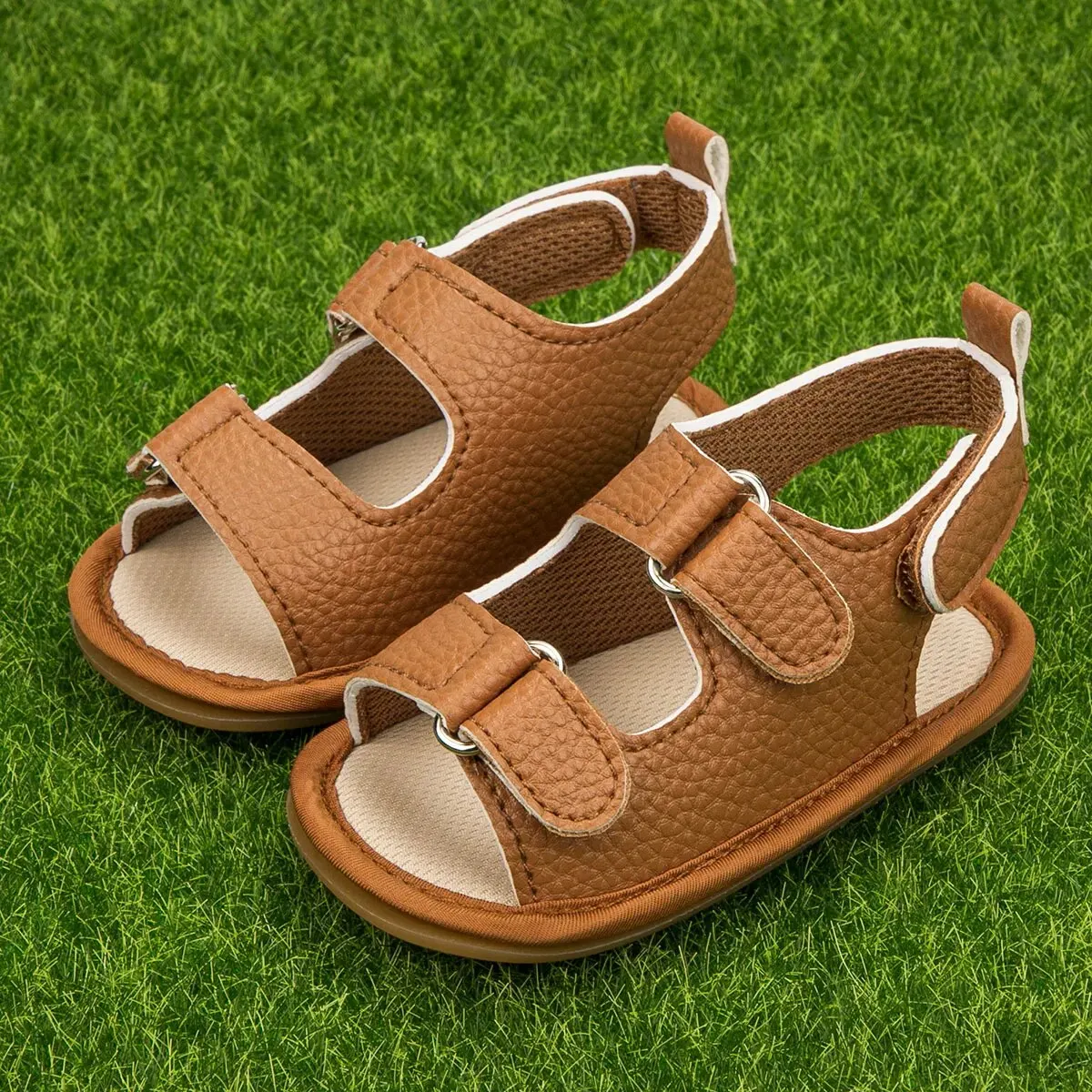 Meckior Summer Baby Sandals Baby Shoes PU Leather Rubber Bottom Sole Anti-Slip Infant First Walker Baby Boy Girl Sandals 0-18M thumbnail 3