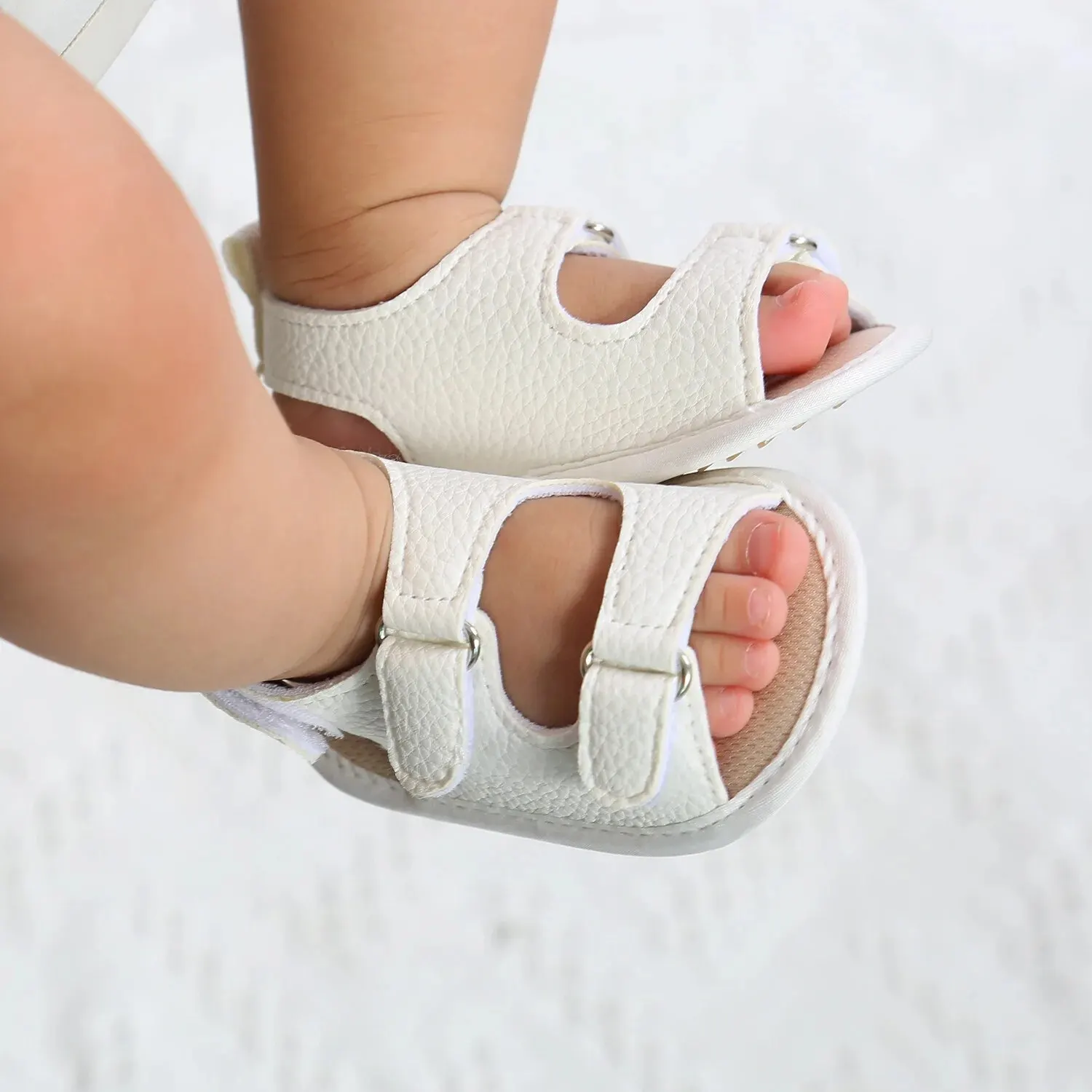 Meckior Summer Baby Sandals Baby Shoes PU Leather Rubber Bottom Sole Anti-Slip Infant First Walker Baby Boy Girl Sandals 0-18M thumbnail 6