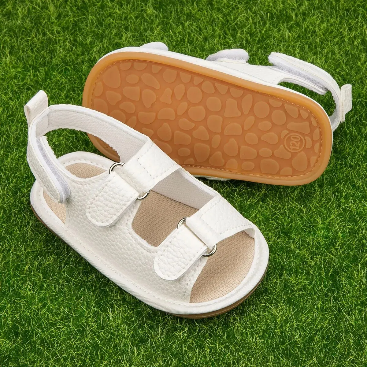 Meckior Summer Baby Sandals Baby Shoes PU Leather Rubber Bottom Sole Anti-Slip Infant First Walker Baby Boy Girl Sandals 0-18M thumbnail 2