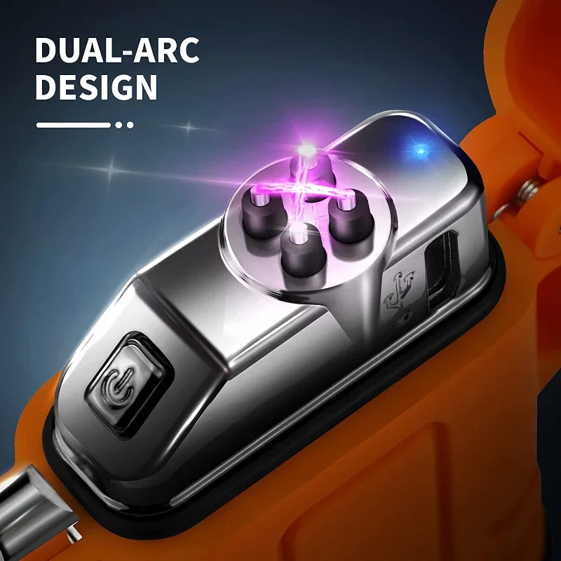 2024 Waterproof Double Arc Lighter USB Rechargeable Windproof Plasma Lighter Outdoor Camping Flameless Smoking Accessories thumbnail 2
