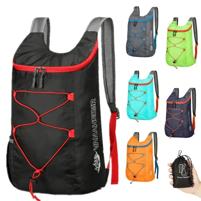 Multifunctional Outdoor Folding Backpack High Density Lightweight Waterproof Nylon Fabric Sports Bag for Camping Hiking Travel thumbnail 6