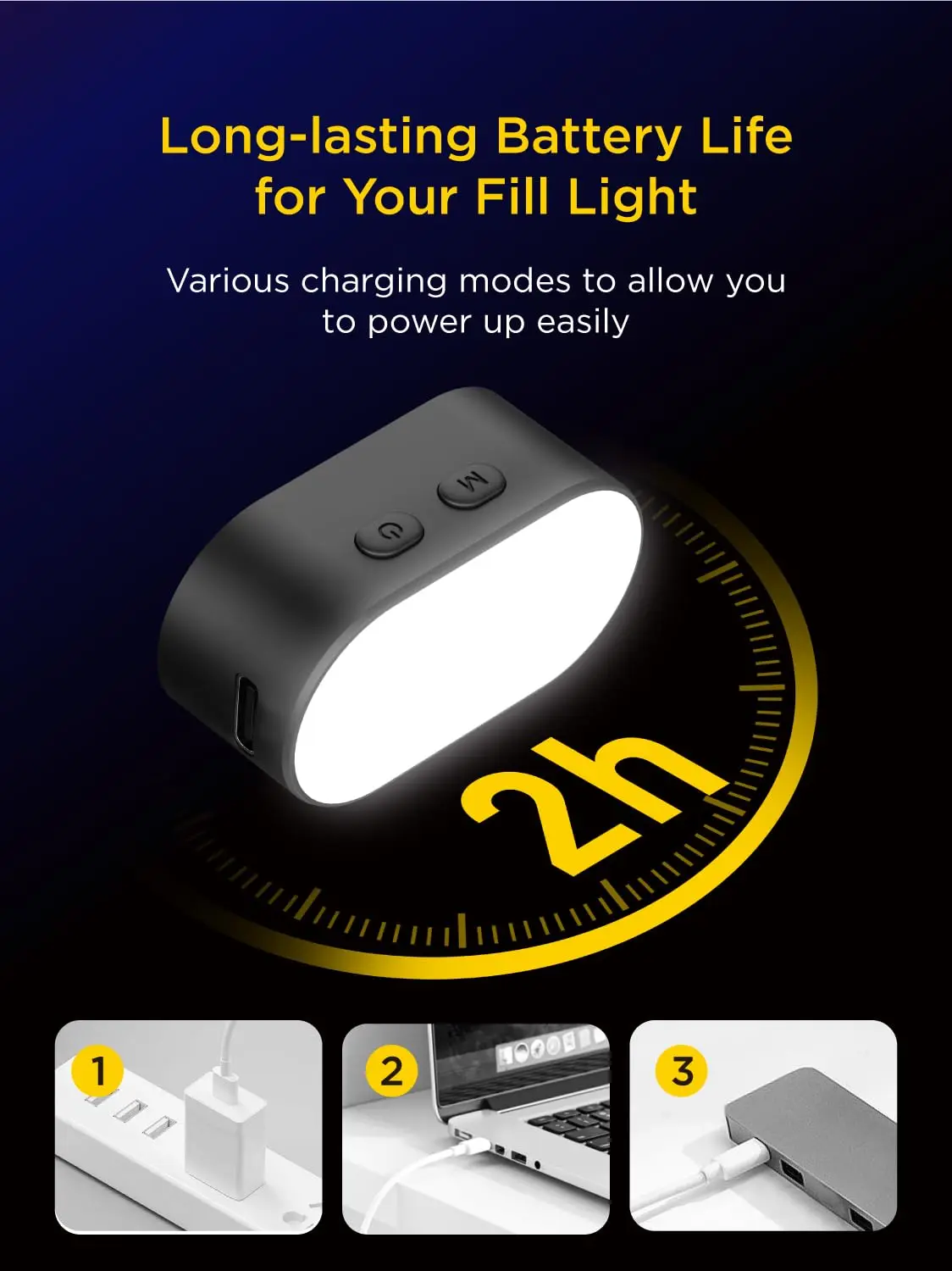 AOCHUAN RGB Magnetic Fill Light for Gimbal LED Video Photography Light 3 Brightness and 7 Color Adjustment for Phone Selfie Live thumbnail 4