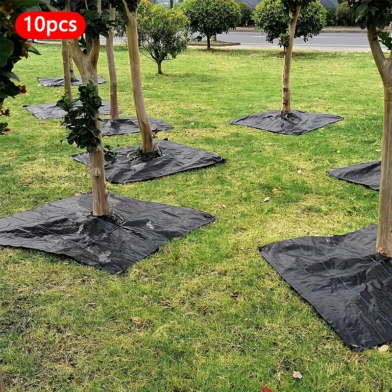 10pcs, Grass-proof Cloth, Weeding Cloth  Cover Cloth, Black Water-permeable And Breathable, Anti-grass Mat