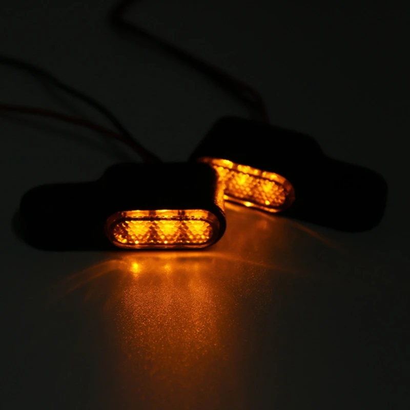 2PCS 12V Motorcycle Indicators LED Turn Signal Light Handlebar Amber Signal Lamp Blinker,Brake Clutch Lever Mount,Black thumbnail 4
