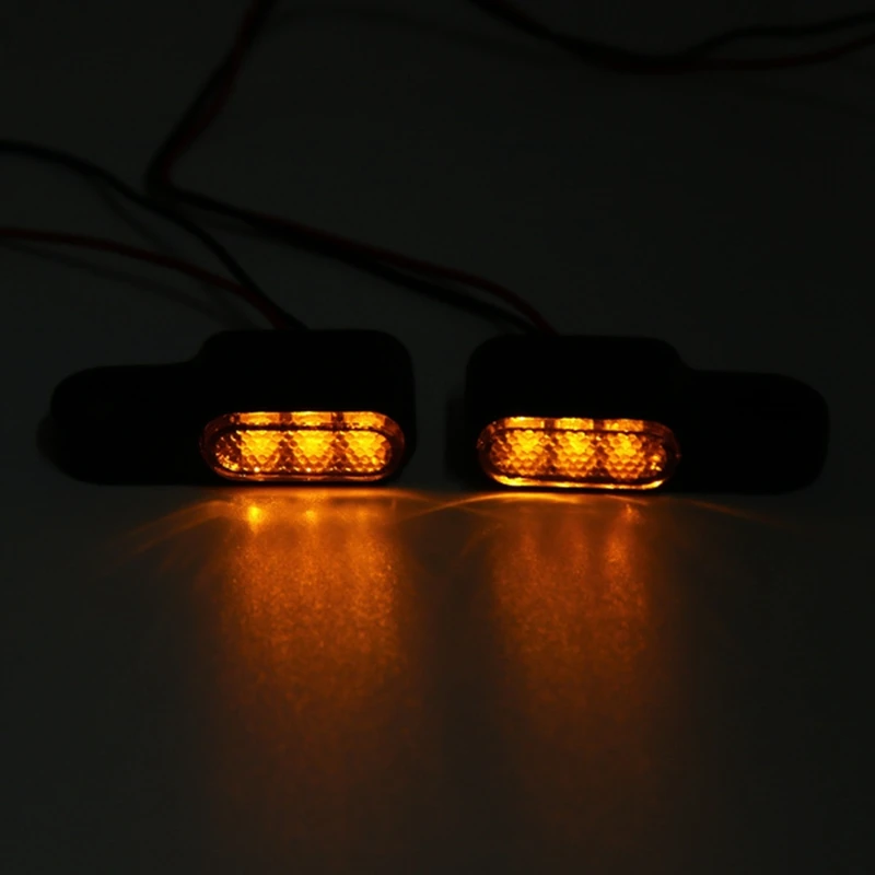 2PCS 12V Motorcycle Indicators LED Turn Signal Light Handlebar Amber Signal Lamp Blinker,Brake Clutch Lever Mount,Black thumbnail 3