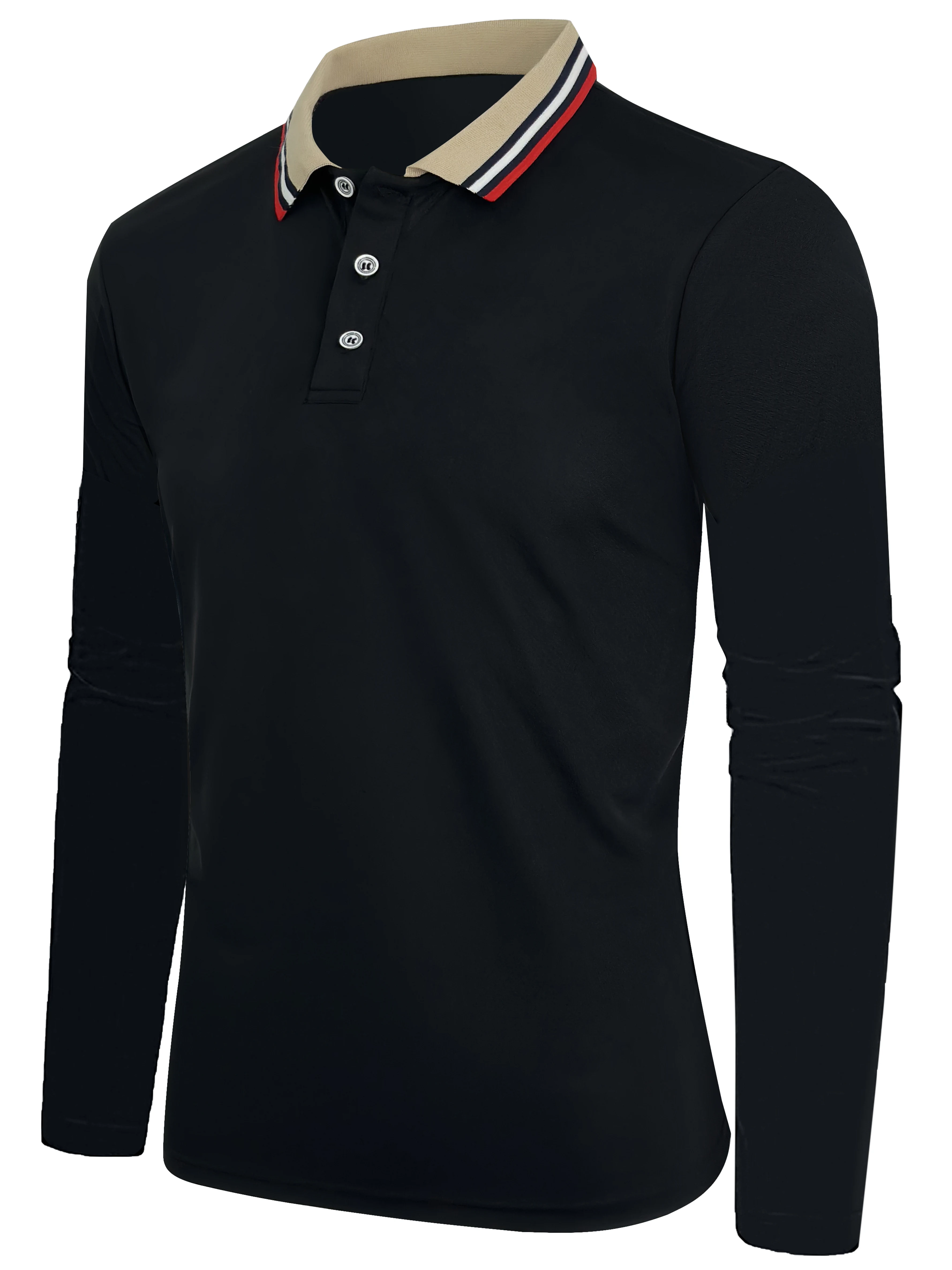 Spring and Autumn Men's Polo Long sleeve Business Casual Fashion Top thumbnail 5