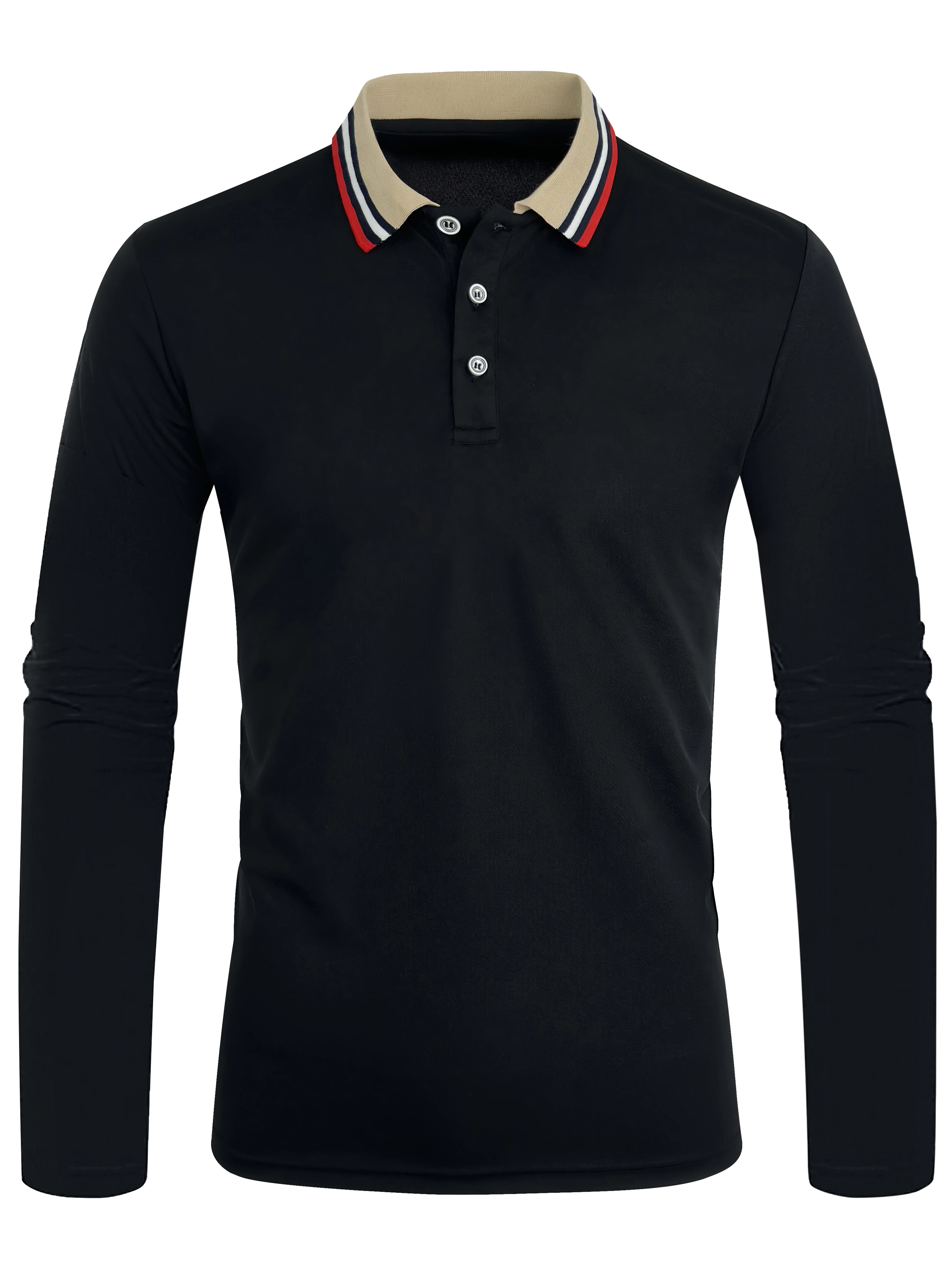 Spring and Autumn Men's Polo Long sleeve Business Casual Fashion Top thumbnail 4