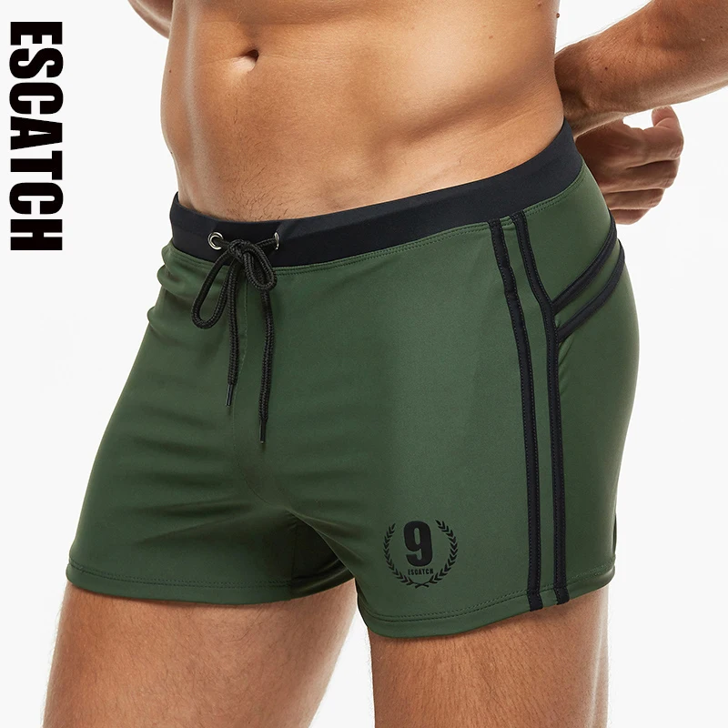 ESCATCH Summer 2026 Men Swimwear Breathable Lining Quick Dry Swim Trunks Sexy Elastic Waist Maillot De Bain Homme Swimsuits