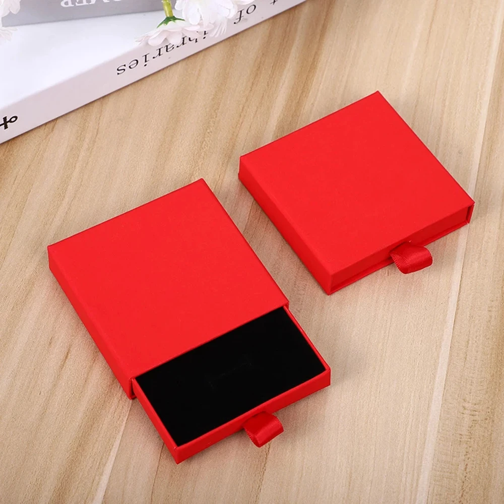 Thick Kraft Paper Drawer Jewelry Set Packaging Box Ring Necklace Bracelets Earring Gift Case Container With Sponge Inside thumbnail 4