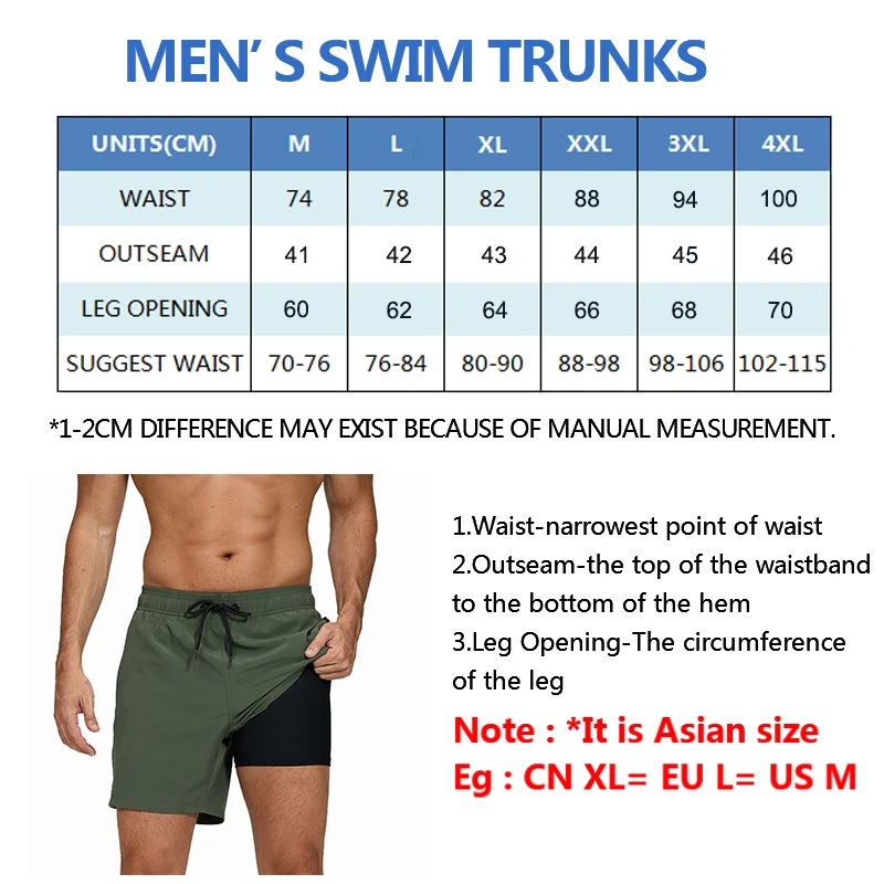 DATIFER Summer 2026 New Mens Shorts Polyester With Spandex Long Liner 2 in 1 Elastic Waist Side Zipper Pocket Gym Beach Swimwear thumbnail 6