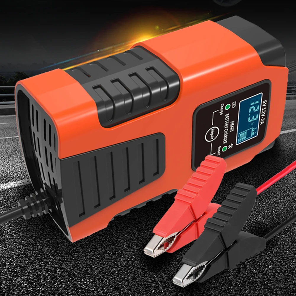 Smart Battery Charger 6V 12V 2A Digital Car Battery Charger Multiple Protection Digital Battery Maintainer for Lead-Acid GEL AGM thumbnail 3