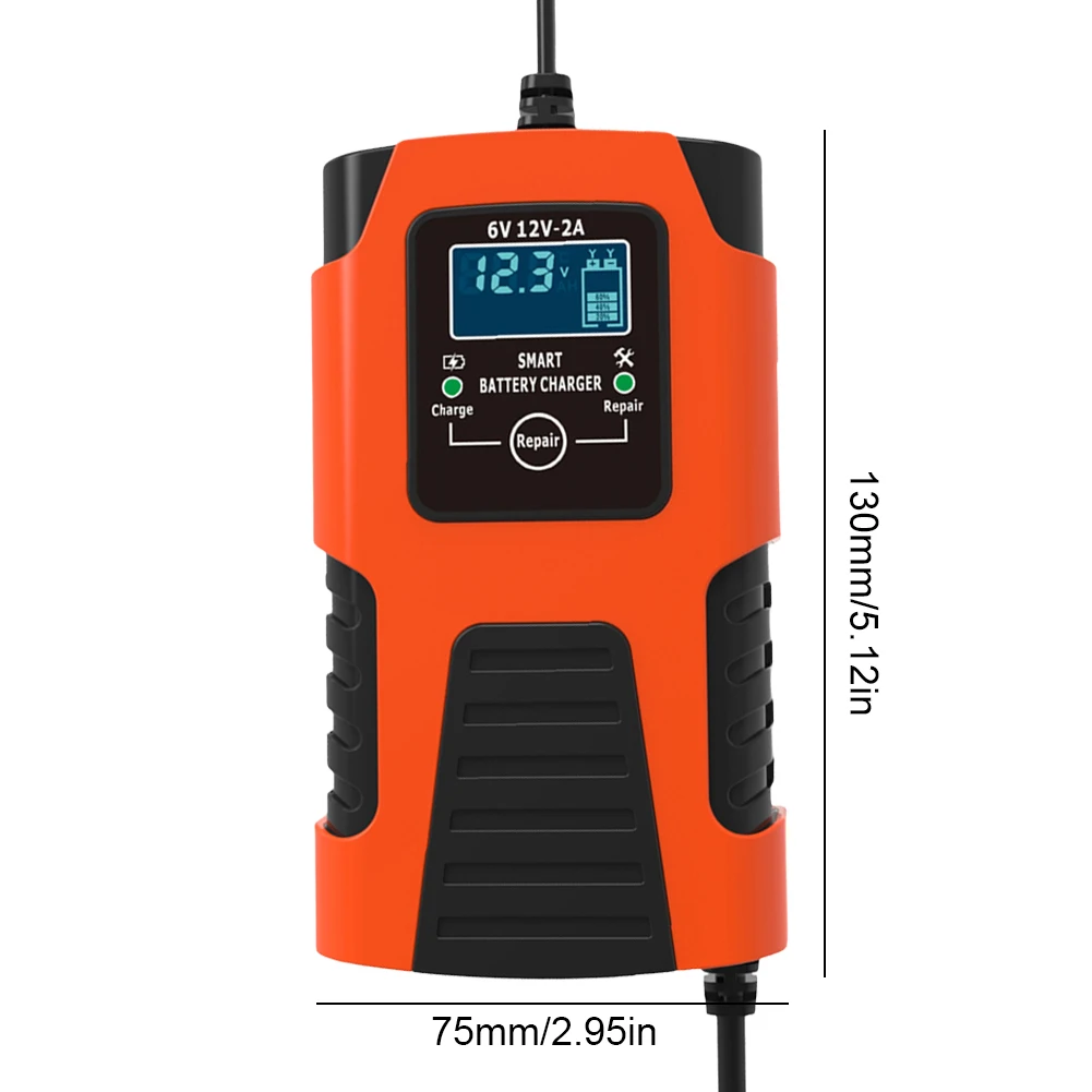 Smart Battery Charger 6V 12V 2A Digital Car Battery Charger Multiple Protection Digital Battery Maintainer for Lead-Acid GEL AGM thumbnail 6