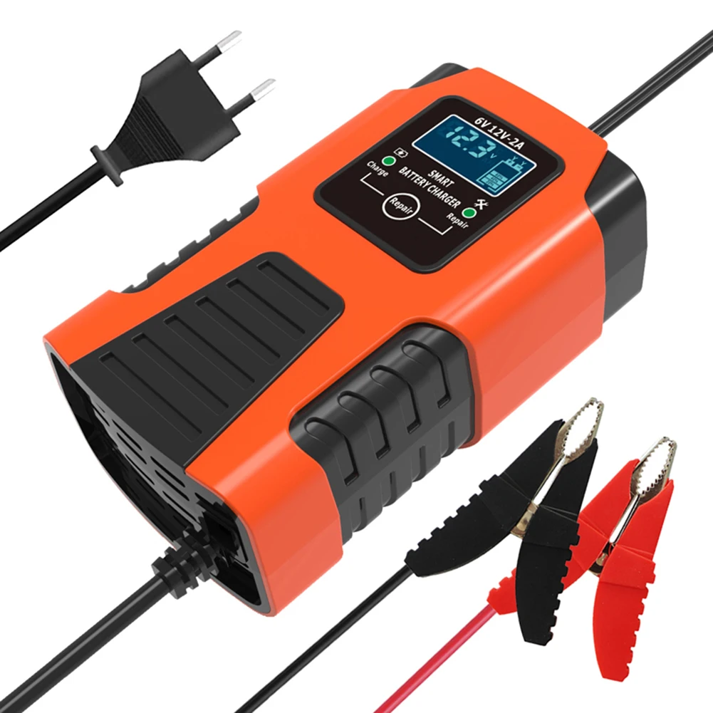 Smart Battery Charger 6V 12V 2A Digital Car Battery Charger Multiple Protection Digital Battery Maintainer for Lead-Acid GEL AGM thumbnail 4