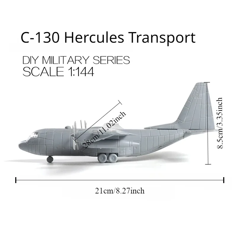 4D 1/144 US C-130 Hercules Transport Aircraft Warplane Toy Easy Assembly Military Model Gift for Boy thumbnail 3