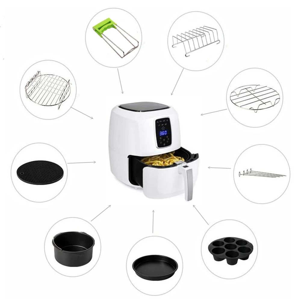 7 Inch / 8 Inch Air Fryer Accessories for Gowise Phillips Cozyna and Secura Fit all Airfryer 3.73.7 4.2 5.3 5.8QT baking pan thumbnail 5