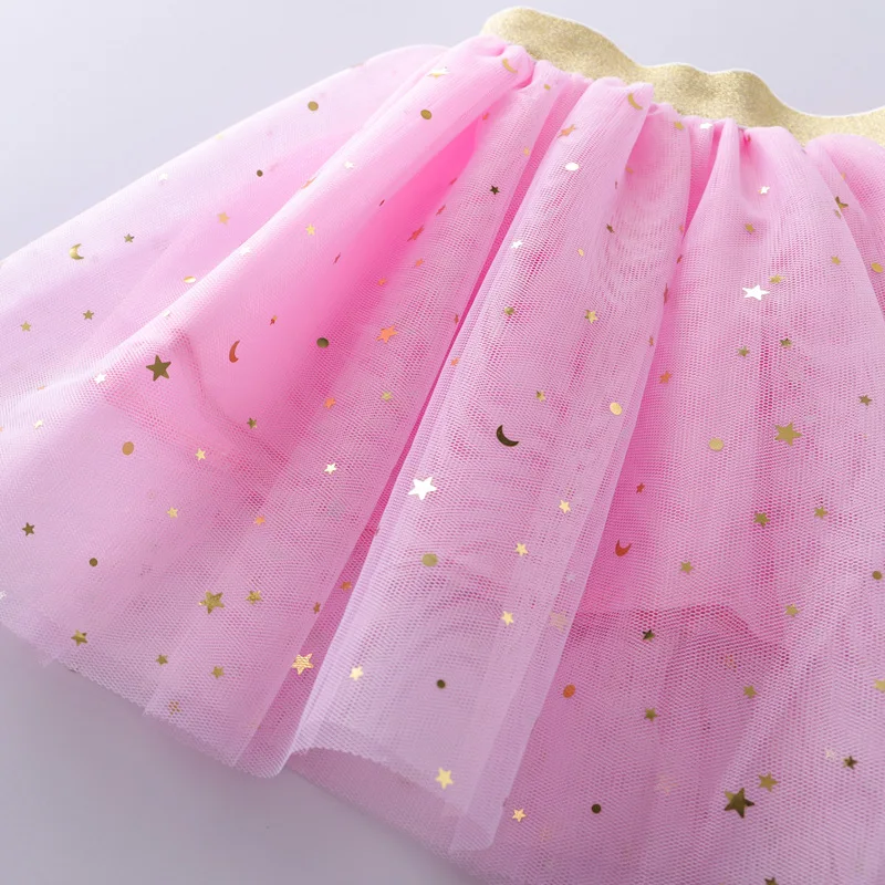 Children's Skirts For Girls Summer Cotton Lace Baby Mini Tutu Skirts Stars Glitter Dance Sequin Birthday Party Skirt for Kids thumbnail 4