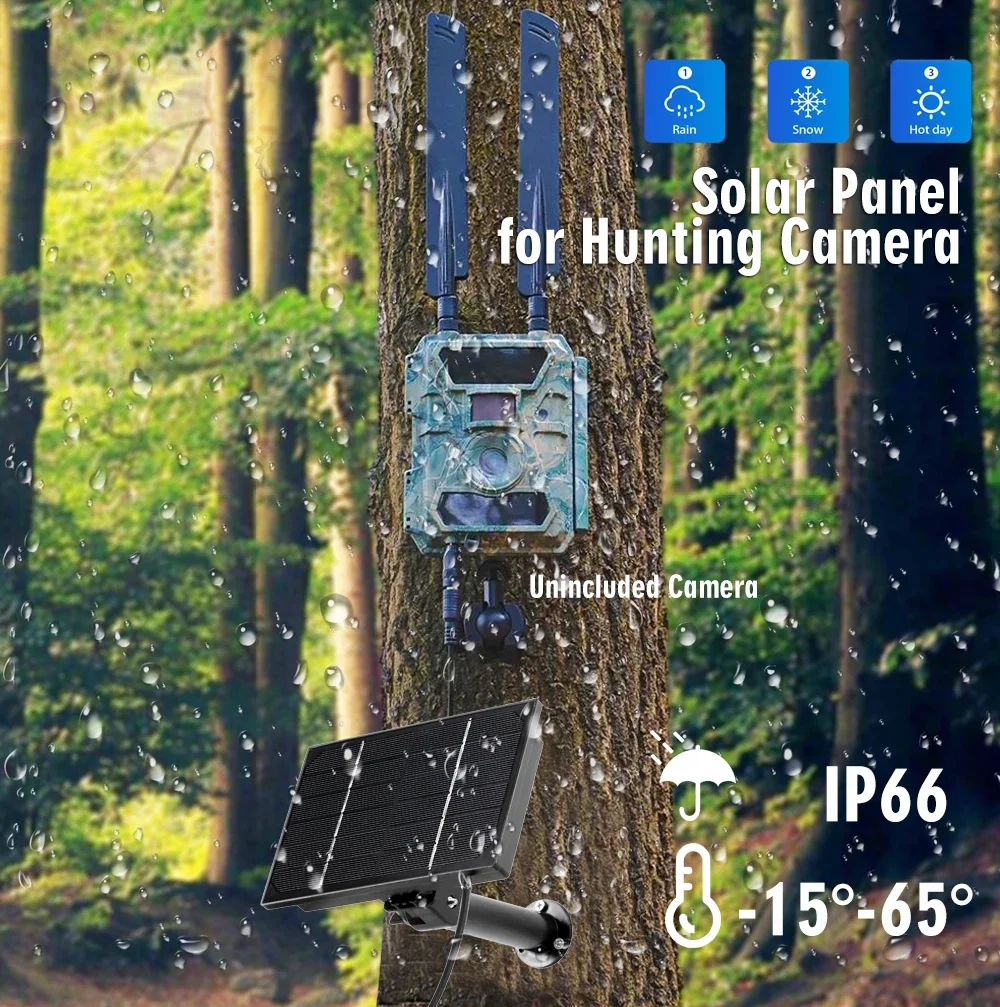 4W  Solar Panel Waterproof Install 18650 Rechargeable Battery Micro USB TypeC 5V 12V Solar Cells Charge For IP Camera 4G Router thumbnail 4