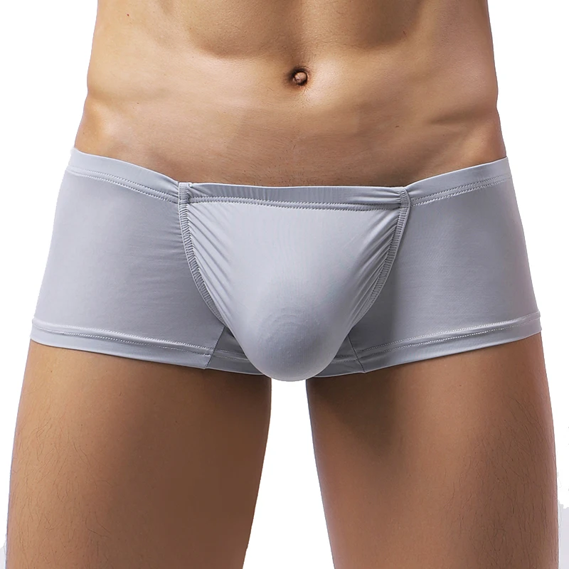 1pc/2pcs Men's Panties Ice Silk Male Underwear Boxer Breathable Solid Color Ultra Thin Quick Drying Boxers Man thumbnail 4