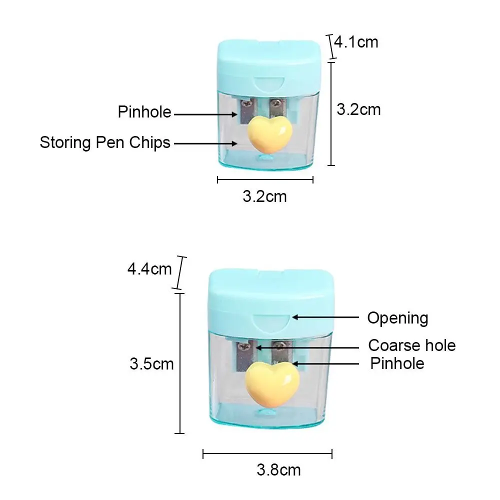 Cartoon Pencil Sharpener Single/Double Hole Pencil Cutter Tool Student Stationery Simple School Office Supplies High Quality thumbnail 6